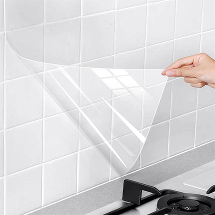 Wall Protective Film,Self-Adhesive Contact Paper,Removable Walls Covering,Heat-Resistant Clear Shelf Liner Backsplash for Home.