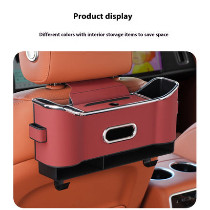 Backseat Car Organizer, Back Seat Cup Holders for Cars, Multifunctional Car Organizers and Storage, Car Seat Organizer, Car Tissue Organizer with 2 Cup Holder, for Glasses Phones Keys and Cards Black.
