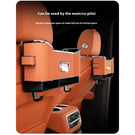 Backseat Car Organizer, Back Seat Cup Holders for Cars, Multifunctional Car Organizers and Storage, Car Seat Organizer, Car Tissue Organizer with 2 Cup Holder, for Glasses Phones Keys and Cards Black.