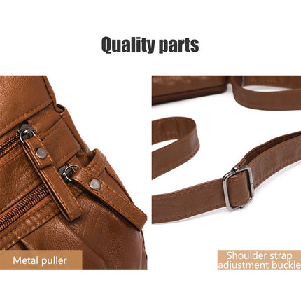 Crossbody Bags for Women, Pocketbooks Soft PU Leather Purses and Handbags, Multi Pocket Shoulder Bag, Multi Layer Fashionable Shoulder Women Bag, Shoulder Fashionable Pleated Bag White.