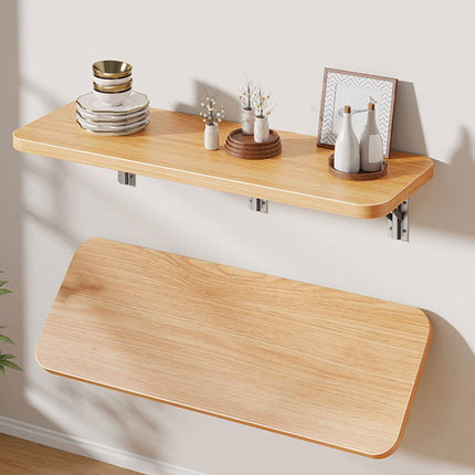 Floating Balcony Railing Table, Outdoor Indoor Wall Mounted Folding Table, Wall Mounted Shelves, Wall Foldable Shelves, Board Shelves, for Bedroom, Living Room, Kitchen Brown.