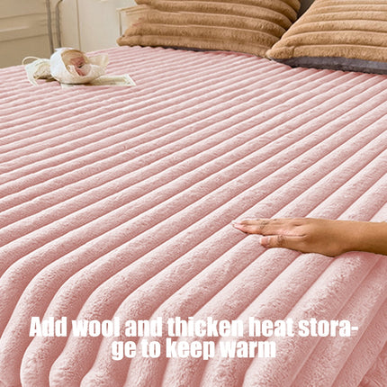 Velvet Fleece Fitted Sheet Bed Sheet, Plain Thermal Warm Soft Bedding, Flannel Fitted Sheet, Super Soft Warm Velvet Plush Bed Sheets, Winter Imitation Fleece Bed Sheet, Milk Fleece Bed Cover White.
