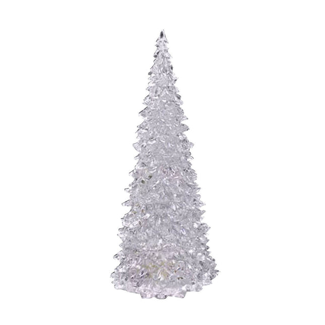 8.6" Acrylic Christmas Tree Lamp, 7 Colors Changing Light, Colorful Acrylic Light Up Tree, LED Night Light Xmas Table Decoration for Home Party Holiday Birthday Indoor B.