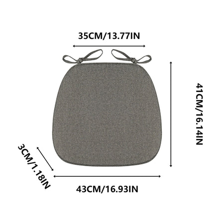 Chair Cushion with Ties for Dining Chairs, 16x17" Memories Foam Non-slip Chair Pad with Machines Washable Cover and Zipper, Detachable Cushion for Kithchen Living Room Office A.