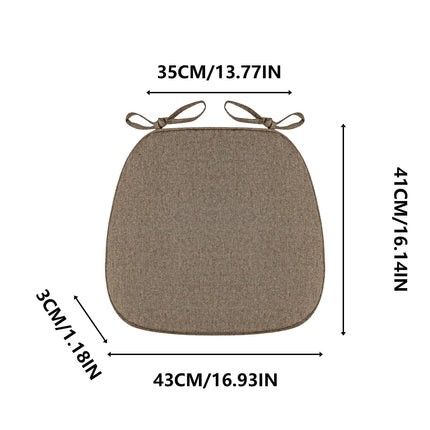 Chair Cushion with Ties for Dining Chairs, 16x17" Memories Foam Non-slip Chair Pad with Machines Washable Cover and Zipper, Detachable Cushion for Kithchen Living Room Office B.