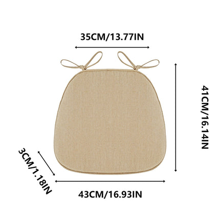 Chair Cushion with Ties for Dining Chairs, 16x17" Memories Foam Non-slip Chair Pad with Machines Washable Cover and Zipper, Detachable Cushion for Kithchen Living Room Office C.