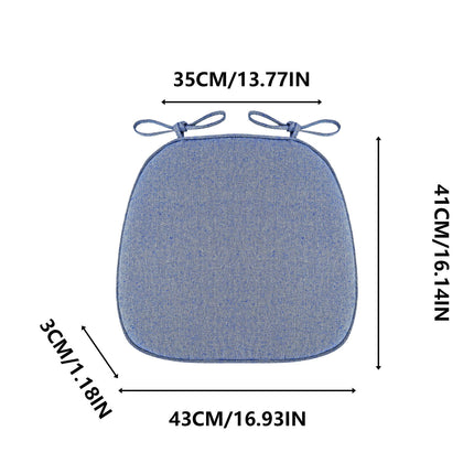Chair Cushion with Ties for Dining Chairs, 16x17" Memories Foam Non-slip Chair Pad with Machines Washable Cover and Zipper, Detachable Cushion for Kithchen Living Room Office D.