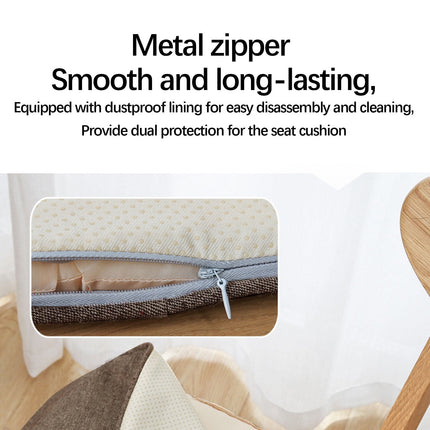 Chair Cushion with Ties for Dining Chairs, 16x17" Memories Foam Non-slip Chair Pad with Machines Washable Cover and Zipper, Detachable Cushion for Kithchen Living Room Office D.