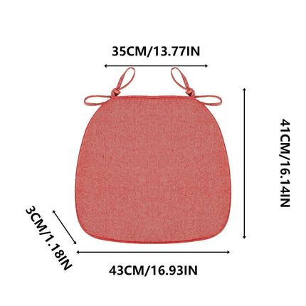 Chair Cushion with Ties for Dining Chairs, 16x17" Memories Foam Non-slip Chair Pad with Machines Washable Cover and Zipper, Detachable Cushion for Kithchen Living Room Office E.