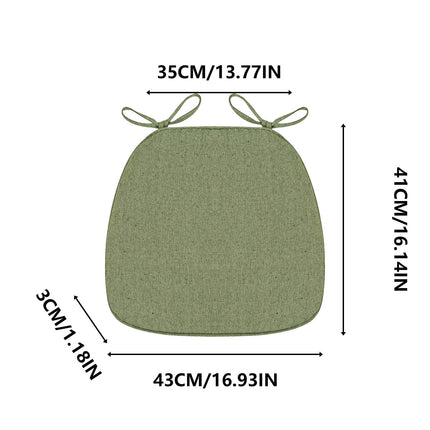 Chair Cushion with Ties for Dining Chairs, 16x17" Memories Foam Non-slip Chair Pad with Machines Washable Cover and Zipper, Detachable Cushion for Kithchen Living Room Office F.