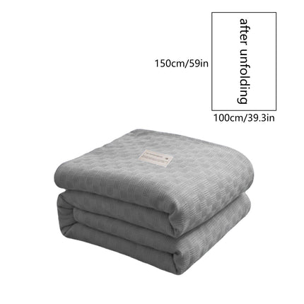 59x39" 100% Cottons Blanket, Soft and Breathable Bed Blanket, Multi-functional Bed Blanket for All Season, Machines Washable Bed Couch for Home Living Room Bedroom Office Travel Gray.