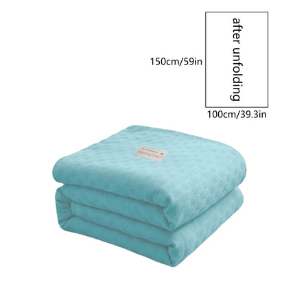 59x39" 100% Cottons Blanket, Soft and Breathable Bed Blanket, Multi-functional Bed Blanket for All Season, Machines Washable Bed Couch for Home Living Room Bedroom Office Travel Green.