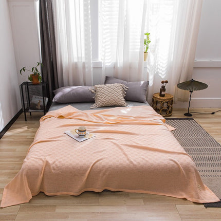 59x39" 100% Cottons Blanket, Soft and Breathable Bed Blanket, Multi-functional Bed Blanket for All Season, Machines Washable Bed Couch for Home Living Room Bedroom Office Travel Pink.
