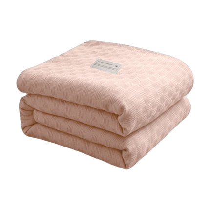 59x39" 100% Cottons Blanket, Soft and Breathable Bed Blanket, Multi-functional Bed Blanket for All Season, Machines Washable Bed Couch for Home Living Room Bedroom Office Travel Pink.