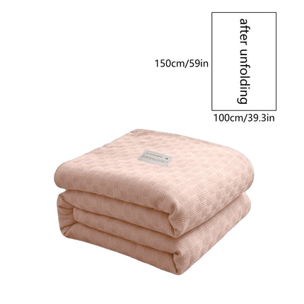 59x39" 100% Cottons Blanket, Soft and Breathable Bed Blanket, Multi-functional Bed Blanket for All Season, Machines Washable Bed Couch for Home Living Room Bedroom Office Travel Pink.