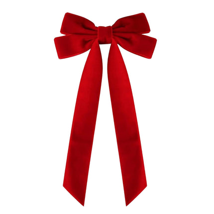 16 Pcs Christmas Velvet Bows for Christmas Tree, Rustic Wreath Gift Bows, Burgundy Christmas Ornaments, for Xmas Farmhouse Tree Garland DIY Craft Wrapping Decorative Red.