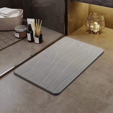 Stone Bath Mat, Diatomaceous Earth Shower Mat, Non-Slip Super Absorbent Diatomite Stone Bath Mats, Bathroom Door Mat, for Bathroom Floor Quick Drying Natural Easy to Clean Gray.
