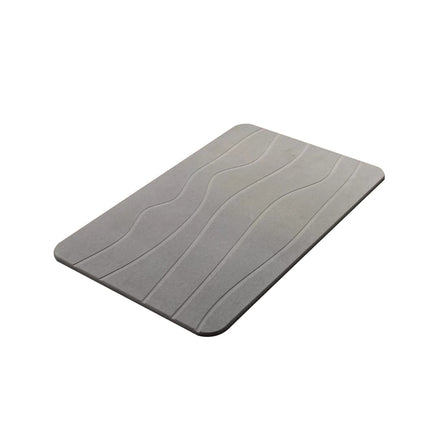 Stone Bath Mat, Diatomaceous Earth Shower Mat, Non-Slip Super Absorbent Diatomite Stone Bath Mats, Bathroom Door Mat, for Bathroom Floor Quick Drying Natural Easy to Clean Gray.