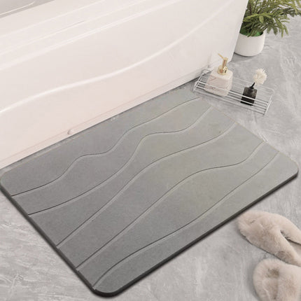 Stone Bath Mat, Diatomaceous Earth Shower Mat, Non-Slip Super Absorbent Diatomite Stone Bath Mats, Bathroom Door Mat, for Bathroom Floor Quick Drying Natural Easy to Clean White.