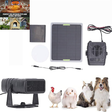 Solar Powered Heater, Winter Chicken Coop Heater, Solar Greenhouse Heater with Overheat Protection, for Drying Heating Warm Wind Gear As shown.