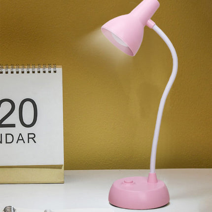 Cute Desk Lamp with USB Charging Port, Dimmable LED Reading Lamp, Flexible Gooseneck Auto Dimming Table Task Light, Bedside Reading Table Lamp, for Home Office Dorm Bedside Pink.