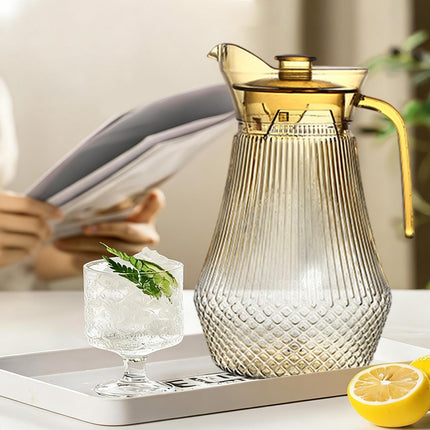 Acrylic Pitcher, Clear Plastic Water Pitchers with Lid and Spout, Iced Tea Pitcher Beverage Containers for Fridge, Juice, Sangria, Lemonade, Shatter-proof, BPA-Free Clear.