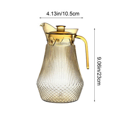 Acrylic Pitcher, Clear Plastic Water Pitchers with Lid and Spout, Iced Tea Pitcher Beverage Containers for Fridge, Juice, Sangria, Lemonade, Shatter-proof, BPA-Free Yellow.