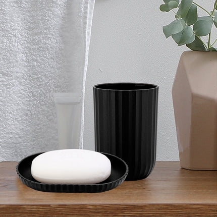 Bathroom Accessory Set of 5, Plastic Bathroom Sink Set with Soap Dispenser and Toothbrush Holder, for Bath Countertop Decoration, Contain Toothbrush Holder Set, Soap Dispenser Dish White.