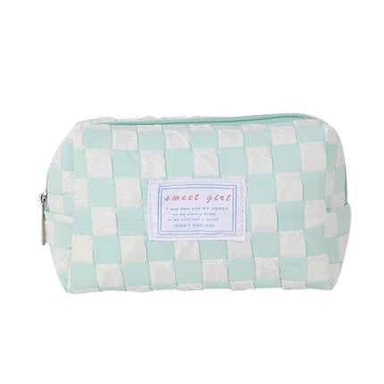 Small Cosmetic Bag, Cute Makeup Bag, Checkerboard Frame Pencil Bag, Pencil Case, Aesthetic Make Up Bag, Large Capacity Stationery Box, Purse Cosmetic Bag for Purse D.