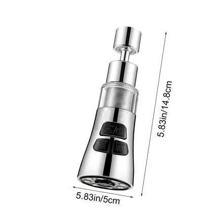 Sink Water Filter Faucet, 360 Rotating Faucet Filter, 3 Mode Sprayer, Extender Purifier, Remove Heavy Metal Hard Water, for Home Toilets Kitchen Bathroom Gray.