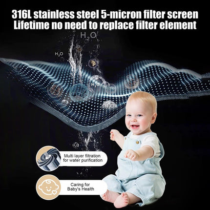 Sink Water Filter Faucet, 360 Rotating Faucet Filter, 3 Mode Sprayer, Extender Purifier, Remove Heavy Metal Hard Water, for Home Toilets Kitchen Bathroom Gray.