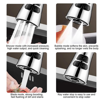 Sink Water Filter Faucet, 360 Rotating Faucet Filter, 3 Mode Sprayer, Extender Purifier, Remove Heavy Metal Hard Water, for Home Toilets Kitchen Bathroom Silver.