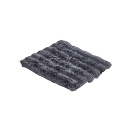 Faux Fur Seat Cushion, Fluffy Chair Seat Cushion, Square Rug Pad, Winter Plushed Warm Soft Cushion, Office Chair Pad, for Kitchen, Office, Dining, Chairs Black.