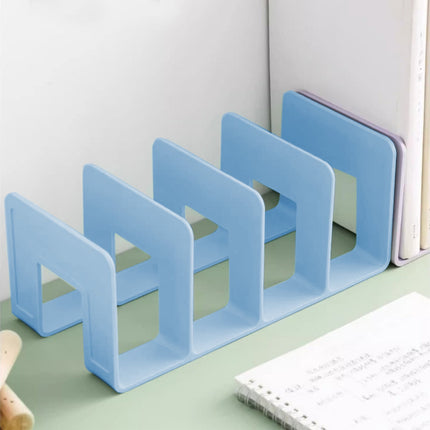Acrylic Desk File Sorter, 4 Compartments Desktop File Organizer, Closet Organizer, Bookshelf Divider for Home Office Table Blue.