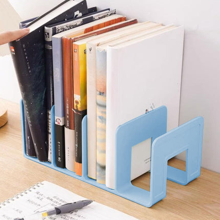 Acrylic Desk File Sorter, 4 Compartments Desktop File Organizer, Closet Organizer, Bookshelf Divider for Home Office Table Blue.