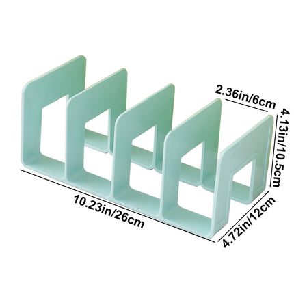Acrylic Desk File Sorter, 4 Compartments Desktop File Organizer, Closet Organizer, Bookshelf Divider for Home Office Table Green.