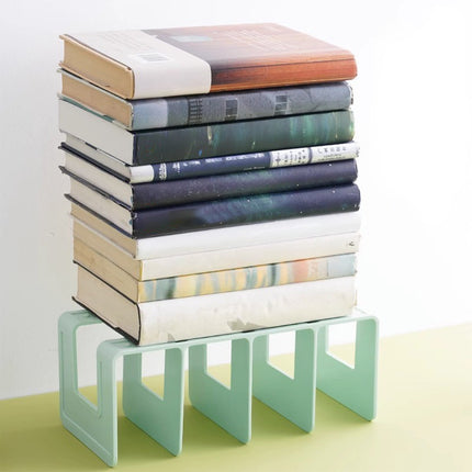 Acrylic Desk File Sorter, 4 Compartments Desktop File Organizer, Closet Organizer, Bookshelf Divider for Home Office Table Green.