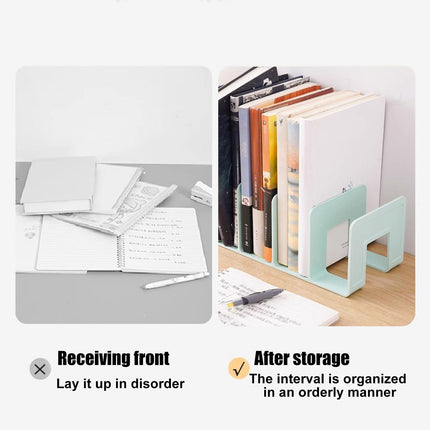 Acrylic Desk File Sorter, 4 Compartments Desktop File Organizer, Closet Organizer, Bookshelf Divider for Home Office Table Green.