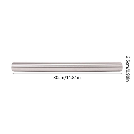 Rolling Pin, Baking Dough Roller, Rolling Pin, Stainless Steel Rolling Pin, Dough Rollers, for Baking Kitchen Utensils, for Dumpling, Tortilla, Pizza, Pie, Bread, Pastry Silver,L.