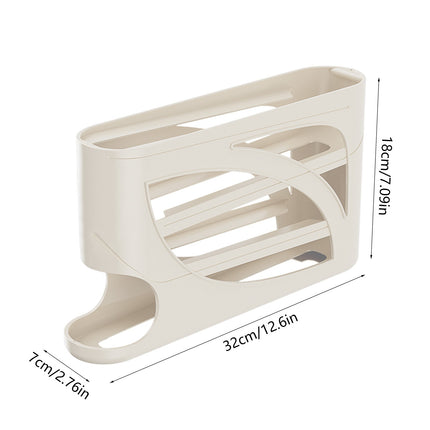 4 Tiers Egg Holder for Fridge, Automatic Scrolling Egg Rack Holder, Space-Saving Egg Dispenser Holder, Large Capacity Eggs Organizer Storage 30 Eggs for Fridge White.