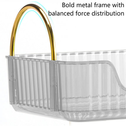 Bathroom Organizer Countertop, Vanity Tray for Skincare Makeup, Counter Organizer, Transparent Ribbon Handle Storage Rack, for Cosmetics, Toiletries, Lotions, Perfumes Green.