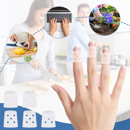Finger Cots with Air Holes,Reusable Finger Protectors & Covers for Wound Care,Cracked Skin,Trigger Finger,Ideal for Hands & Hangnails,8 Pairs.