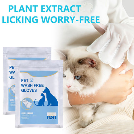 Pet Cleaning Glove Wipes for Dogs and Cats 12 Pcs, Dog Wipes, Cat Wipes, Pet Wipes Disposable Cleaning Massage Gloves, Pet Grooming Pet Washing, Easy Bath White.