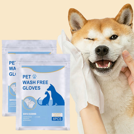 Pet Cleaning Glove Wipes for Dogs and Cats 12 Pcs, Dog Wipes, Cat Wipes, Pet Wipes Disposable Cleaning Massage Gloves, Pet Grooming Pet Washing, Easy Bath White.