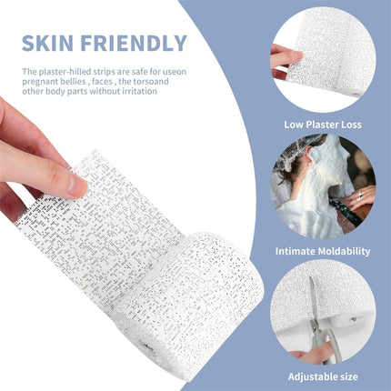 QZS DIY Sculptures Bandage Plaster Cloth Rolls Set of 6 Plaster Strip 1.97x106.3in DIY Hobby Crafts Supplies for Masks Scenery Sculptures 6pcs.