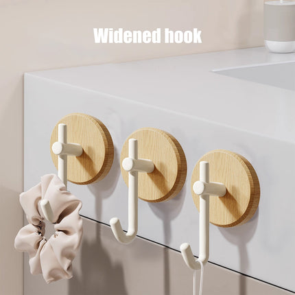 Wreath Hanger for Front Door, No Drilling Walnut Hook, Stick on Wall Hook, Self-Adhesive Household Hook for Towels, Keys, Hats, Coats, Bags 1PCS Black.