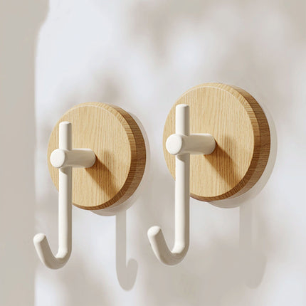 Wreath Hanger for Front Door, No Drilling Walnut Hook, Stick on Wall Hook, Self-Adhesive Household Hook for Towels, Keys, Hats, Coats, Bags 1PCS White.
