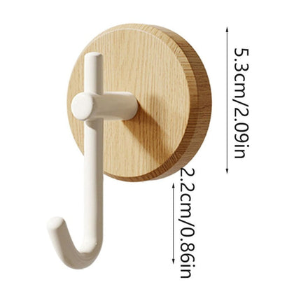 Wreath Hanger for Front Door, No Drilling Walnut Hook, Stick on Wall Hook, Self-Adhesive Household Hook for Towels, Keys, Hats, Coats, Bags 1PCS White.
