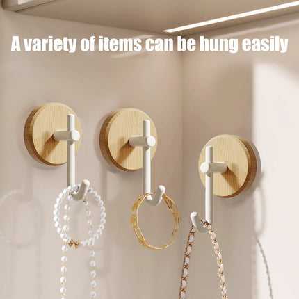 Wreath Hanger for Front Door, No Drilling Walnut Hook, Stick on Wall Hook, Self-Adhesive Household Hook for Towels, Keys, Hats, Coats, Bags 1PCS White.