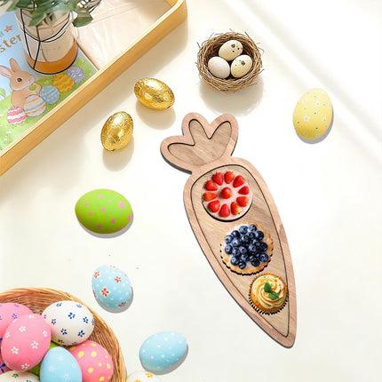 Easter Charcuterie Board, Easter Egg Bunny Wooden Serving Tray, Rabbit Cheese Appetizer Board, Snack Serving Platter, for Home Spring Party Food Holiday Salad Dish, Fruit Plate Supplies KhakiC.